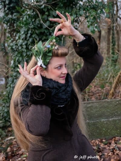 Grande pince à cheveux fleurs et oiseaux