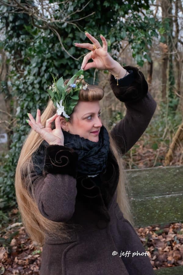 Grande pince à cheveux fleurs et oiseaux