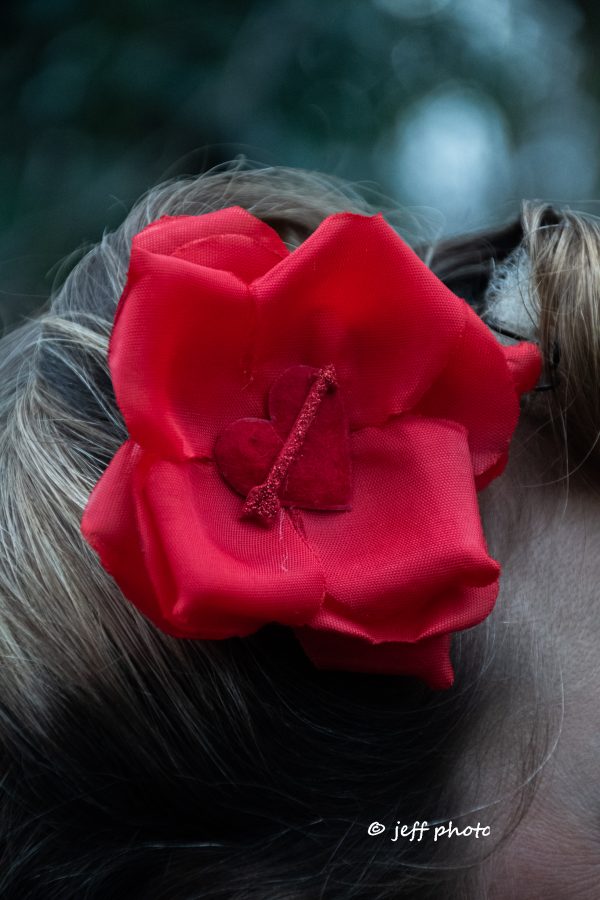 pince à cheveux special saint valentin avec en son centre un coeur rouge